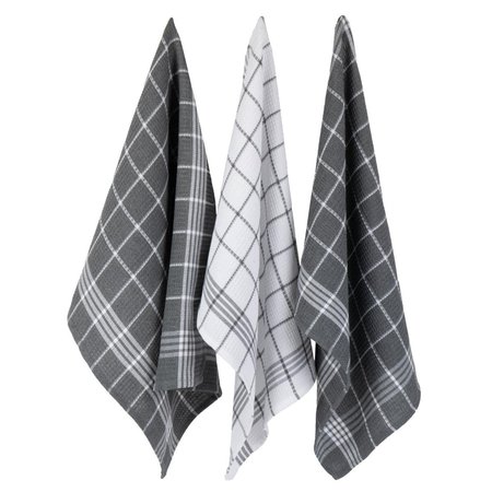 DESIGN IMPORTS Gray Waffle Weave Dishtowel & Dishcloth 70330A